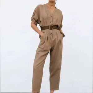 Zara Tan Jumpsuit SZ M